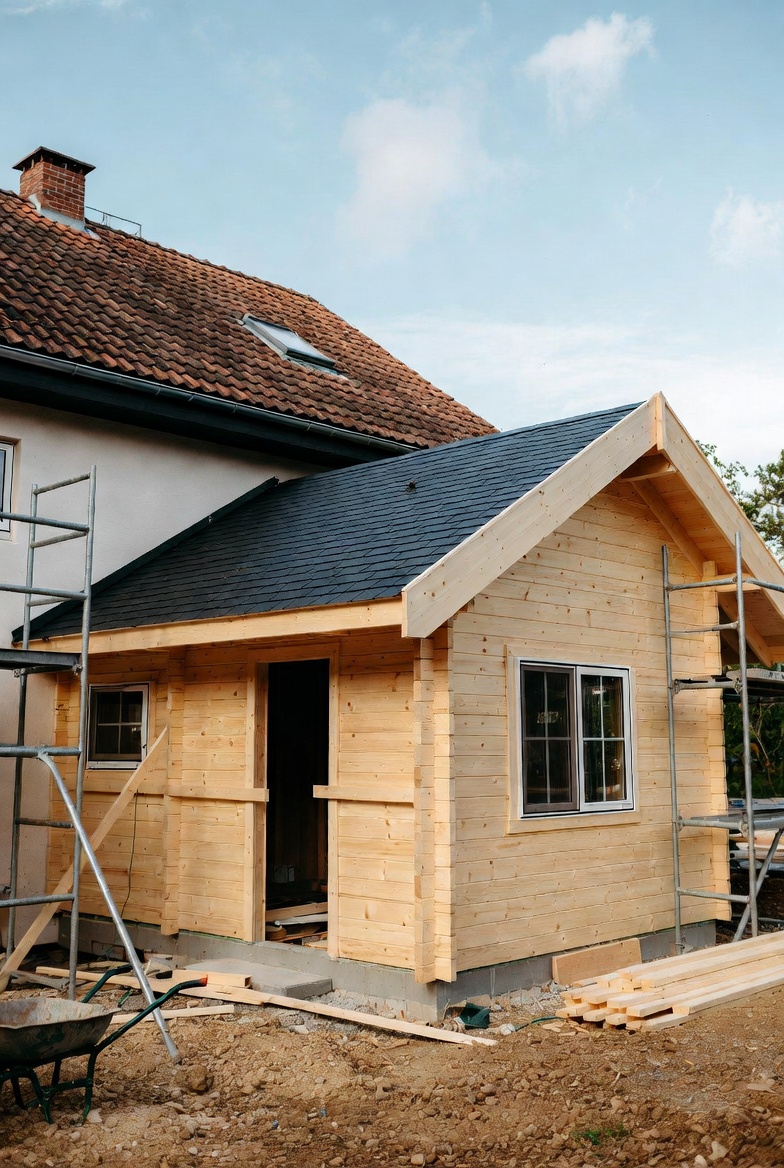 une nouvelle maison avec une extension